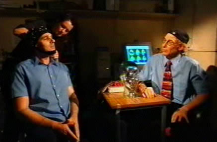 Allan, Elaine and Journalist in Lab